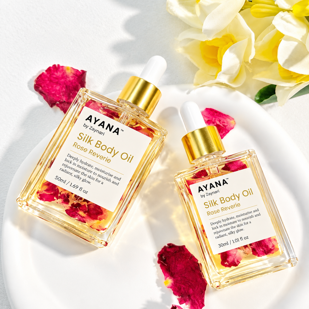 Pure Silk Body Oil with Dried Rose Extract