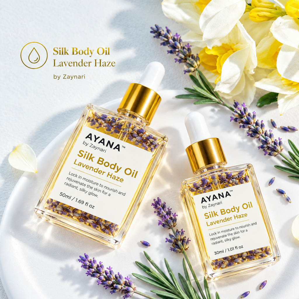 Pure Silk Body Oil with Dried Lavender Extract